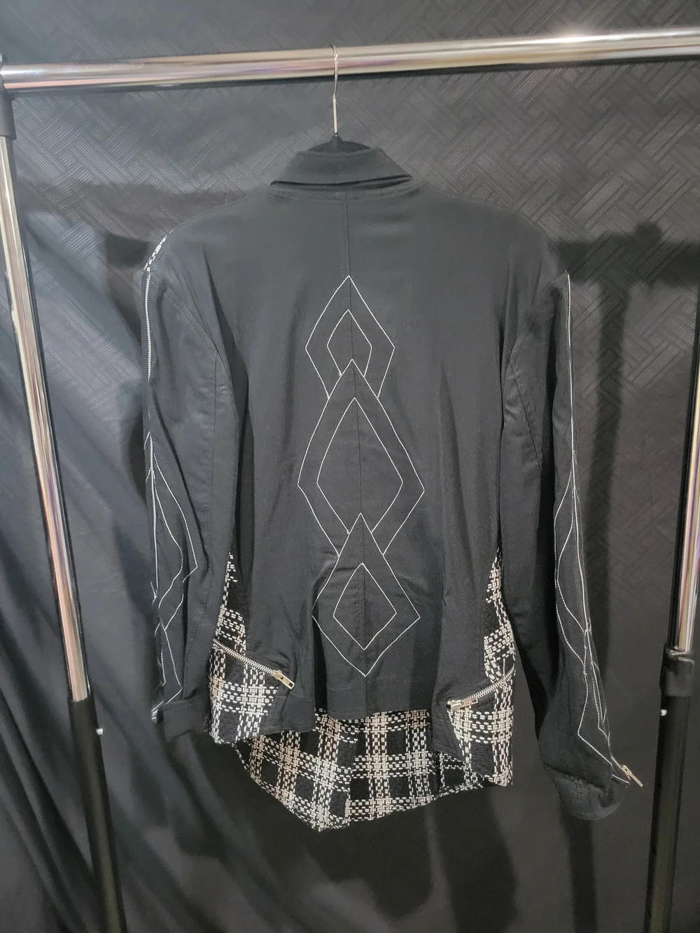 COUTURE  Paris France French Tramway Vintage Black And White Jacket Size 3